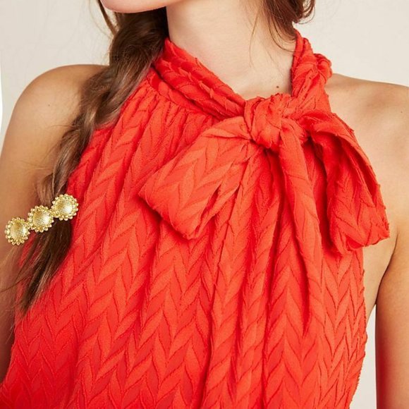 ANTHROPOLOGIE SACHIN & BABI CECELIA TIE-Neck DRESS - Picture 4 of 9